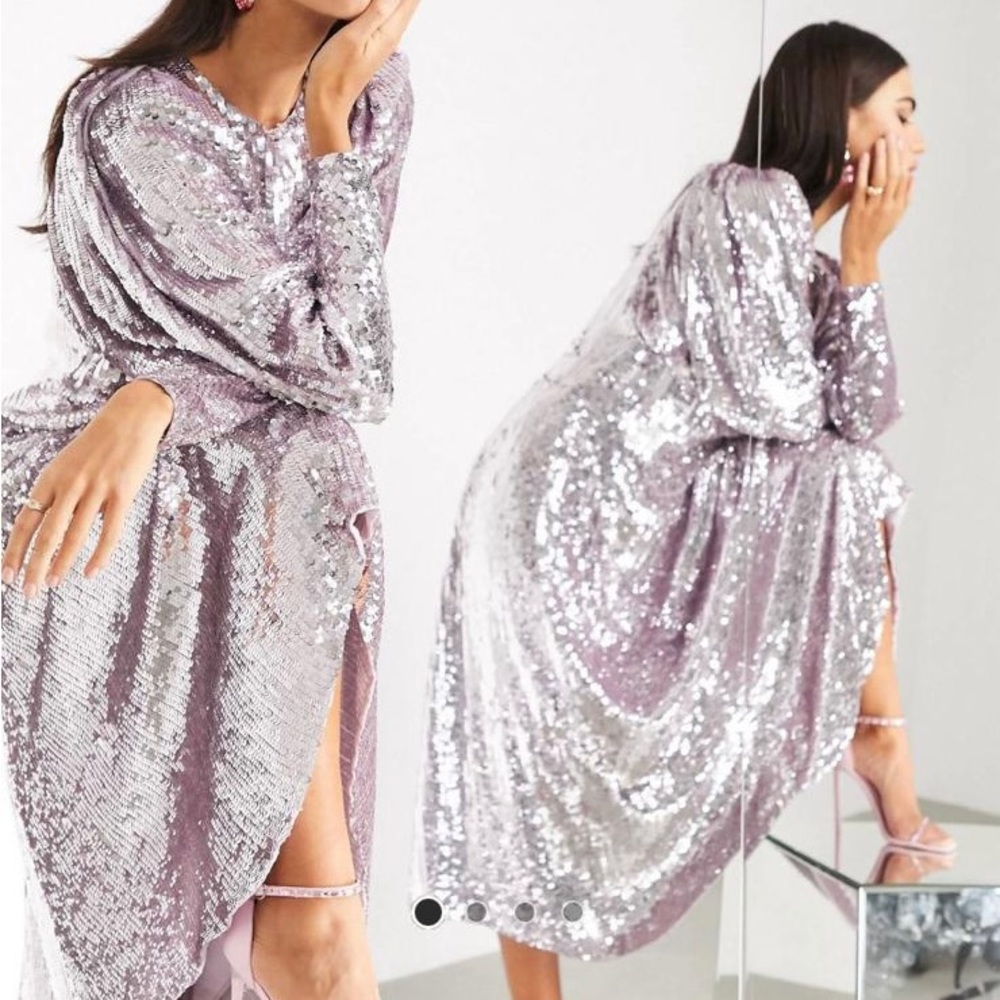 Purple sequin ASOS dress